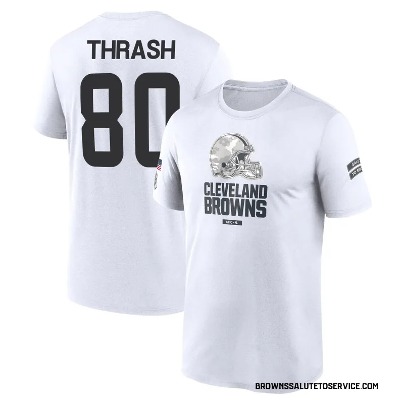 Youth Jamari Thrash Cleveland Browns Legend White 2024 Salute to Service Performance T-Shirt