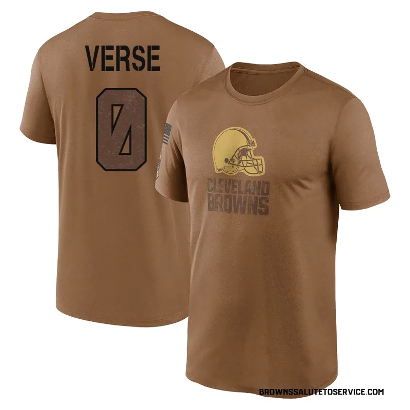 Youth Jared Verse Cleveland Browns Legend Brown 2023 Salute To Service Performance T-Shirt