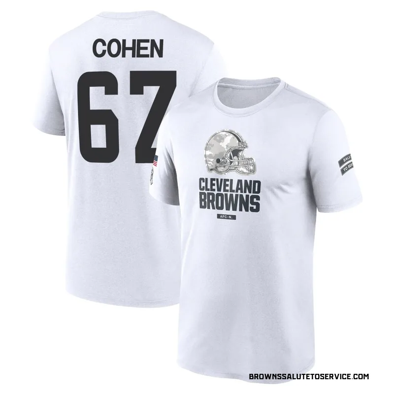 Youth Javion Cohen Cleveland Browns Legend White 2024 Salute to Service Performance T-Shirt