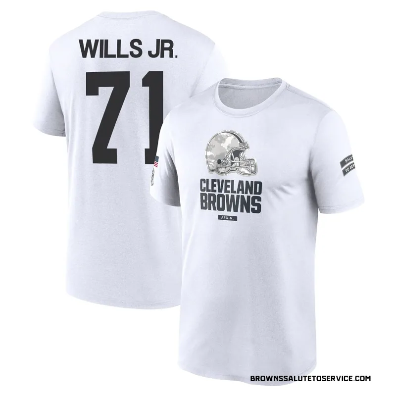 Youth Jedrick Wills Jr. Cleveland Browns Legend White 2024 Salute to Service Performance T-Shirt