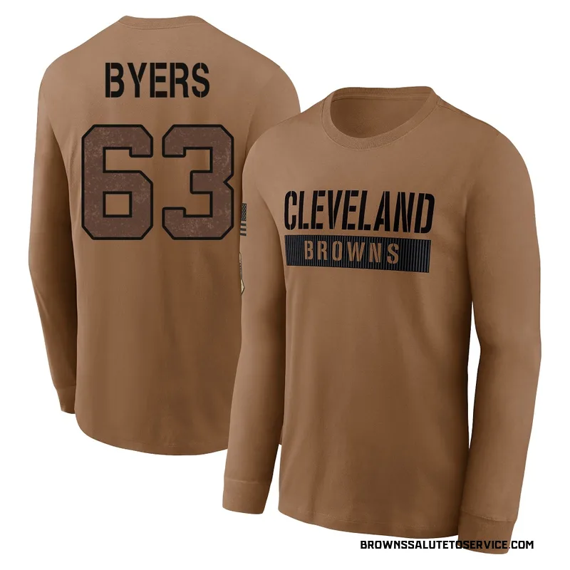 Youth Jeremiah Byers Cleveland Browns Brown 2023 Salute To Service Long Sleeve T-Shirt