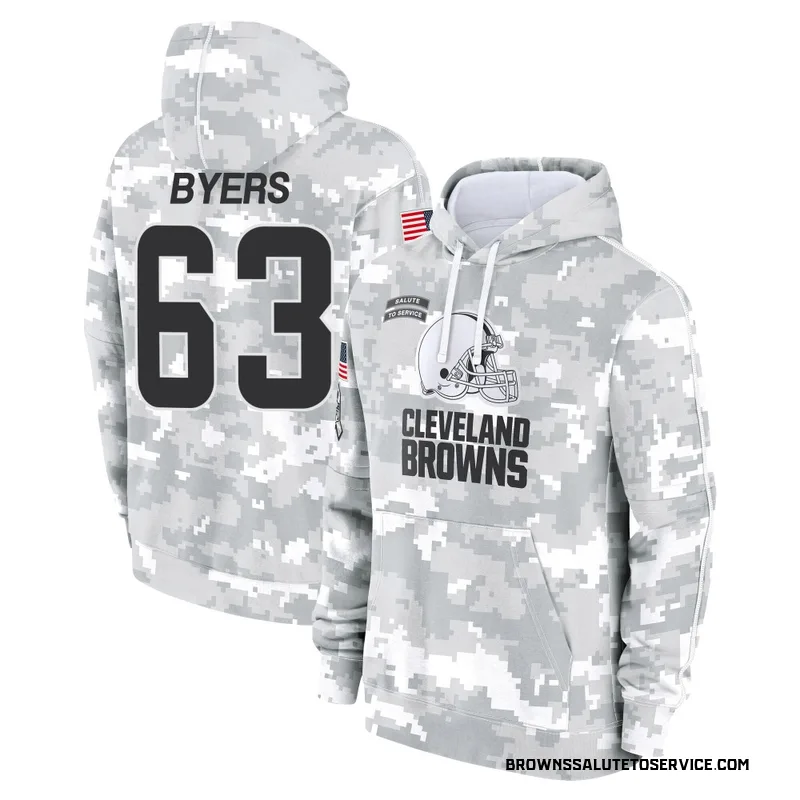 Youth Jeremiah Byers Cleveland Browns Camo Arctic 2024 Salute to Service Club Fleece Pullover Hoodie