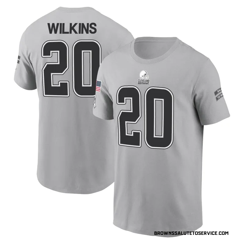 Youth Jordan Wilkins Cleveland Browns Gray 2024 Salute to Service Name & Number T-Shirt