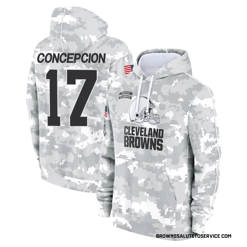 Youth KC Concepcion Cleveland Browns Camo Arctic 2024 Salute to Service Club Fleece Pullover Hoodie