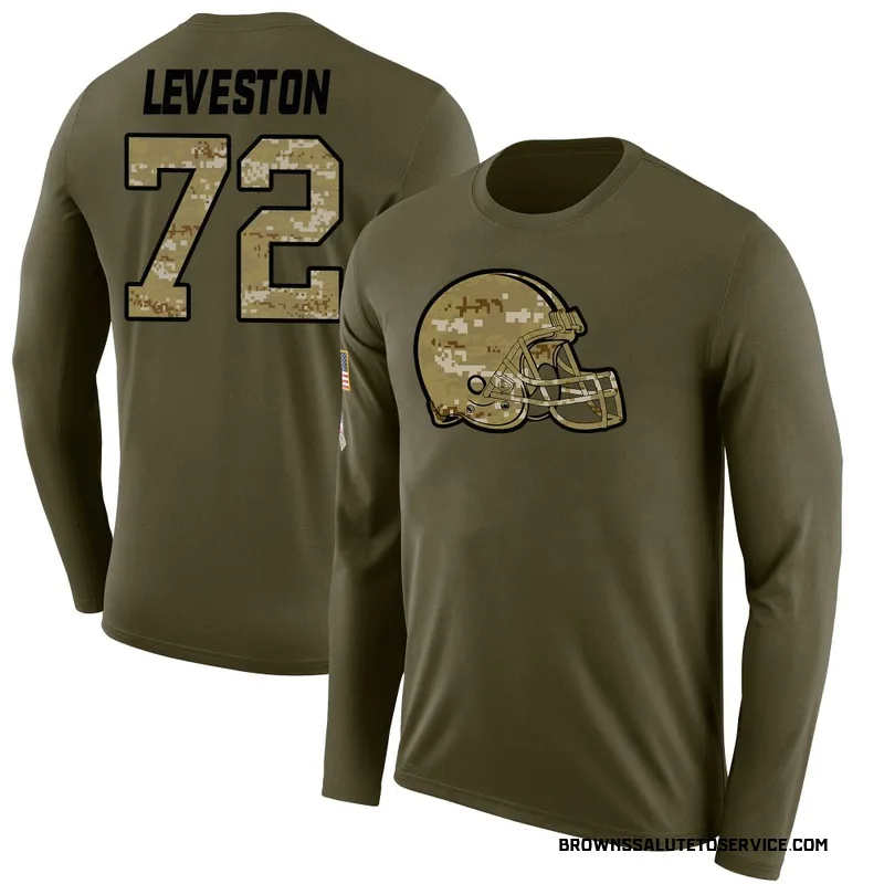 Youth KT Leveston Cleveland Browns Legend Olive Salute to Service Sideline Long Sleeve T-Shirt