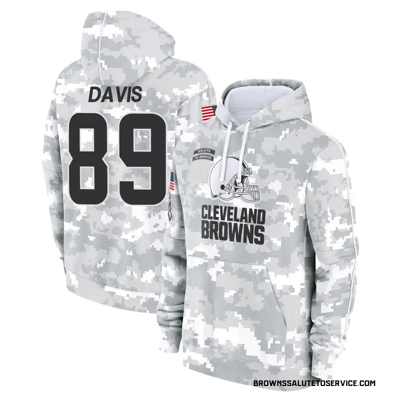 Youth Kaden Davis Cleveland Browns Camo Arctic 2024 Salute to Service Club Fleece Pullover Hoodie