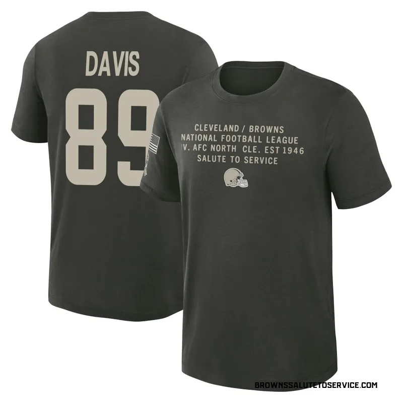 Youth Kaden Davis Cleveland Browns Green Dark/ 2025 Salute to Service Sideline Slub T-Shirt
