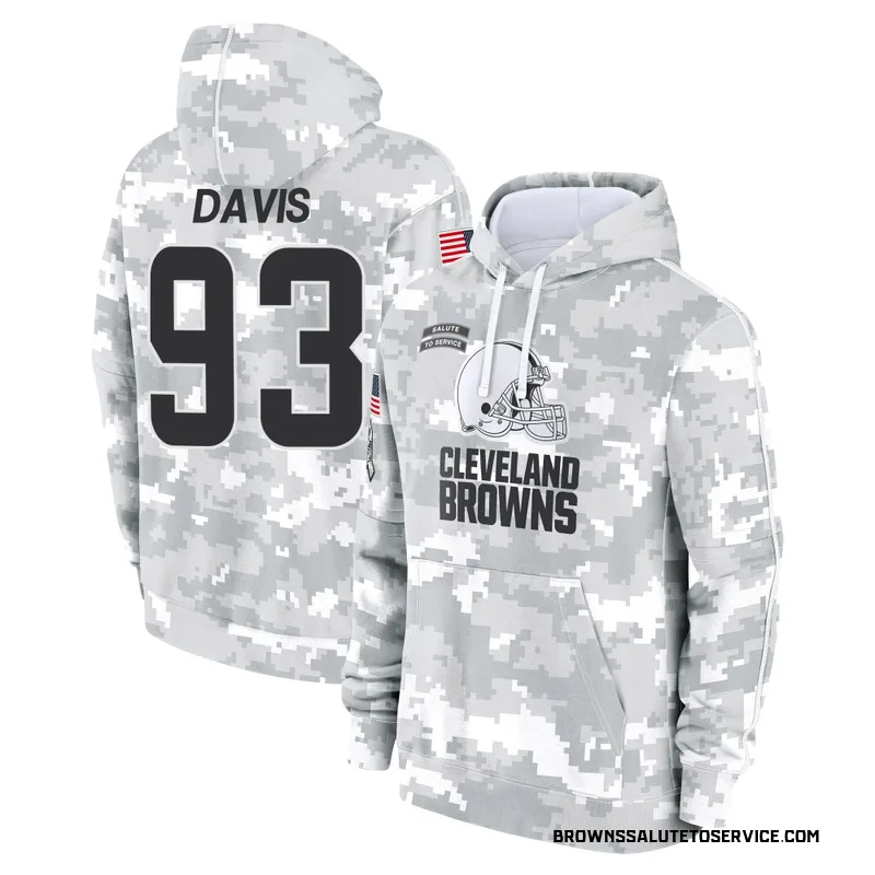 Youth Kalia Davis Cleveland Browns Camo Arctic 2024 Salute to Service Club Fleece Pullover Hoodie