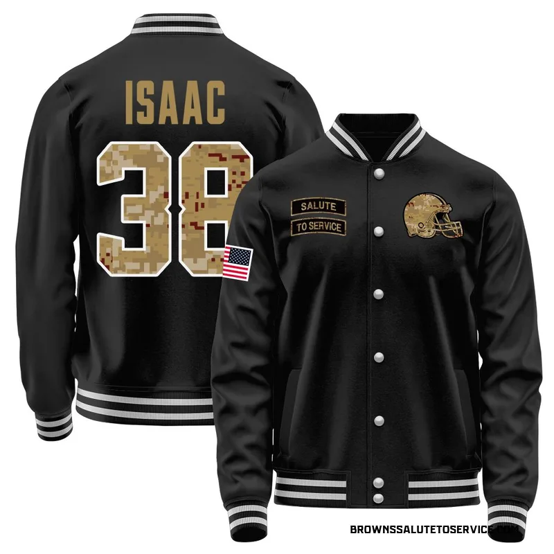 Youth Keenan Isaac Cleveland Browns Black Salute to Service Sideline Performance Jacket