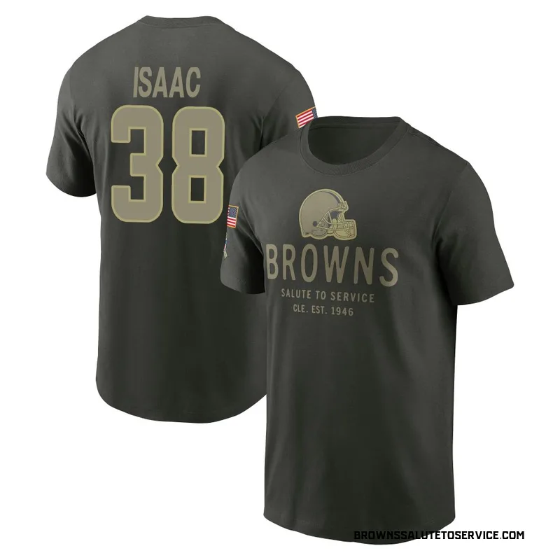 Youth Keenan Isaac Cleveland Browns Green Forest/ 2025 Salute to Service Sideline Primary Edge T-Shirt