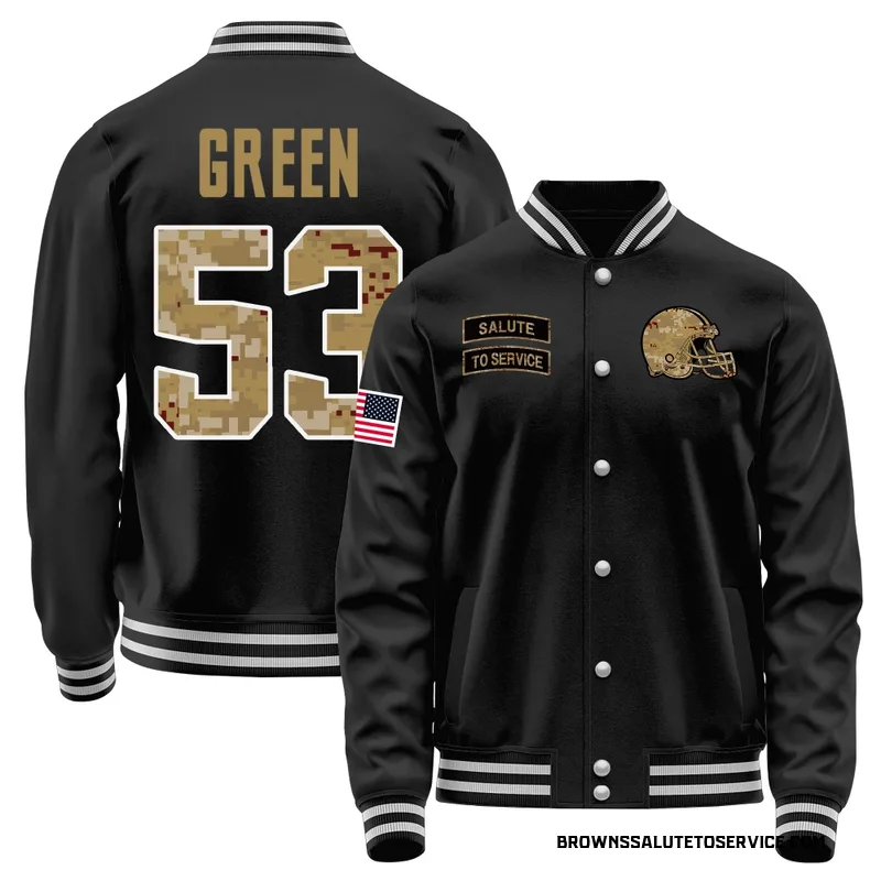 Youth Kendrick Green Cleveland Browns Black Salute to Service Sideline Performance Jacket
