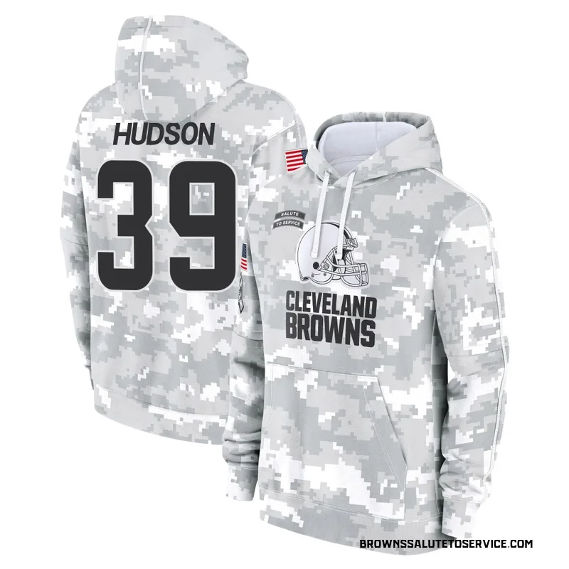 Youth Khaleke Hudson Cleveland Browns Camo Arctic 2024 Salute to Service Club Fleece Pullover Hoodie