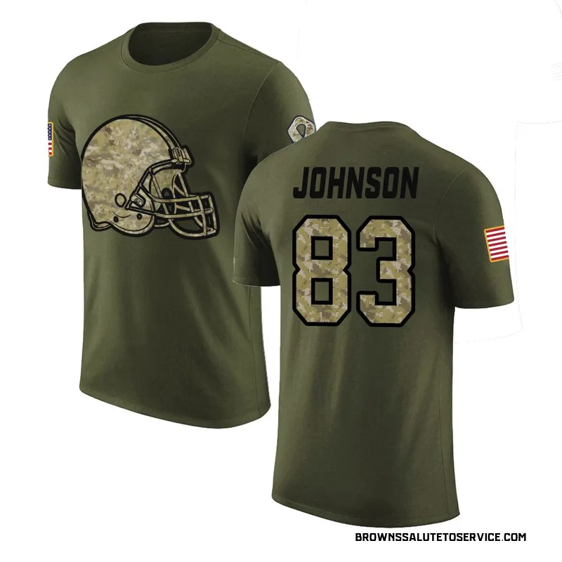 Youth Kisean Johnson Cleveland Browns Legend Olive Salute to Service T-Shirt