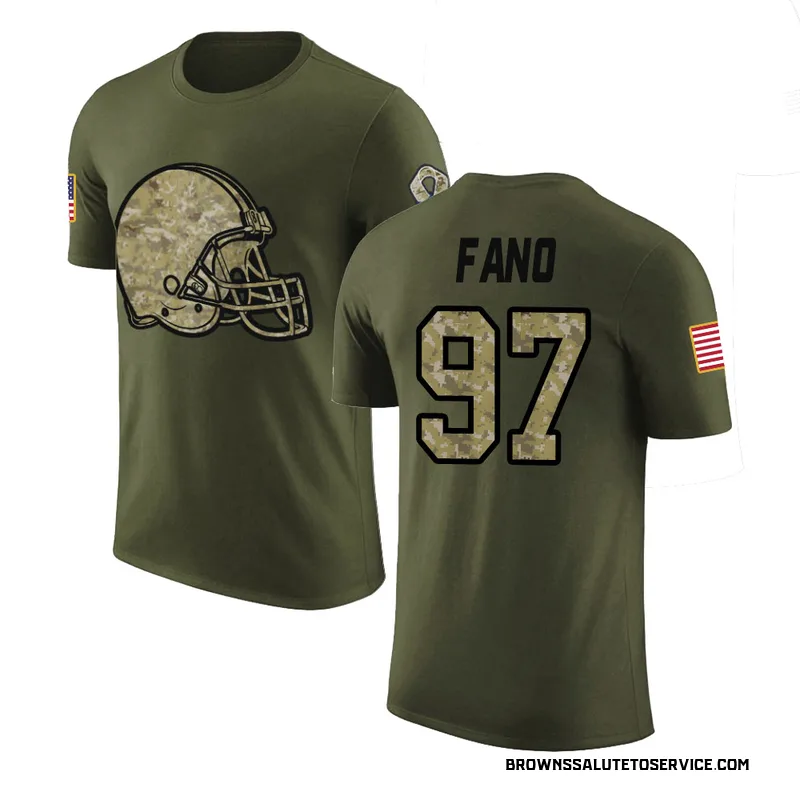Youth Logan Fano Cleveland Browns Legend Olive Salute to Service T-Shirt