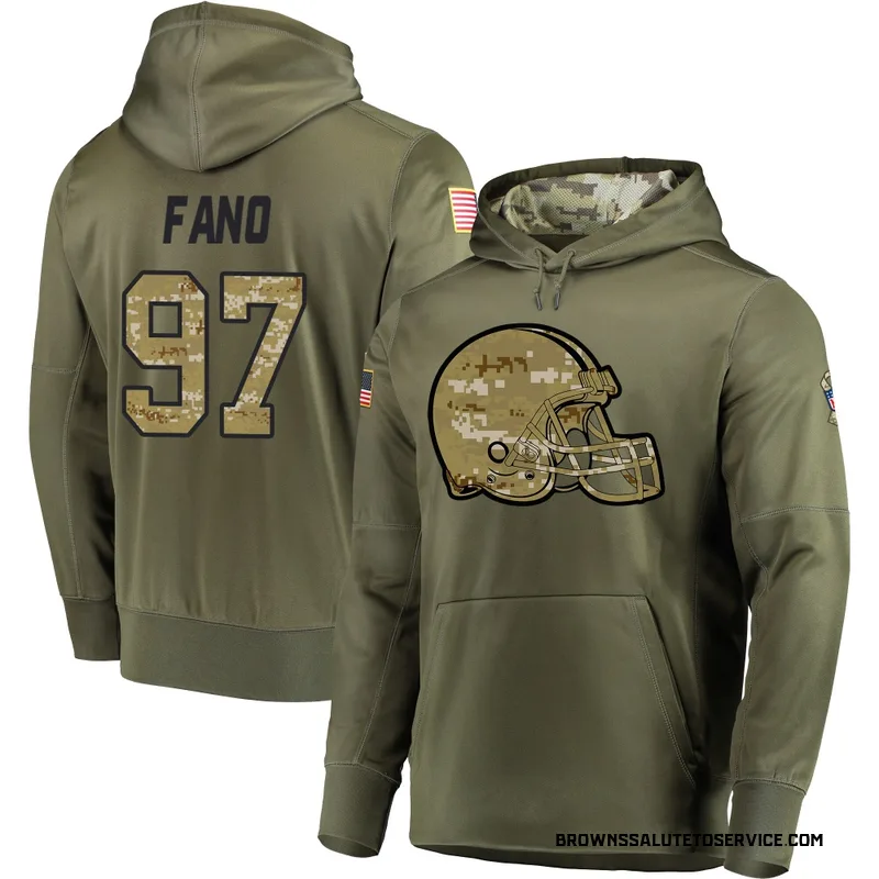 Youth Logan Fano Cleveland Browns Olive Salute to Service Pullover Hoodie