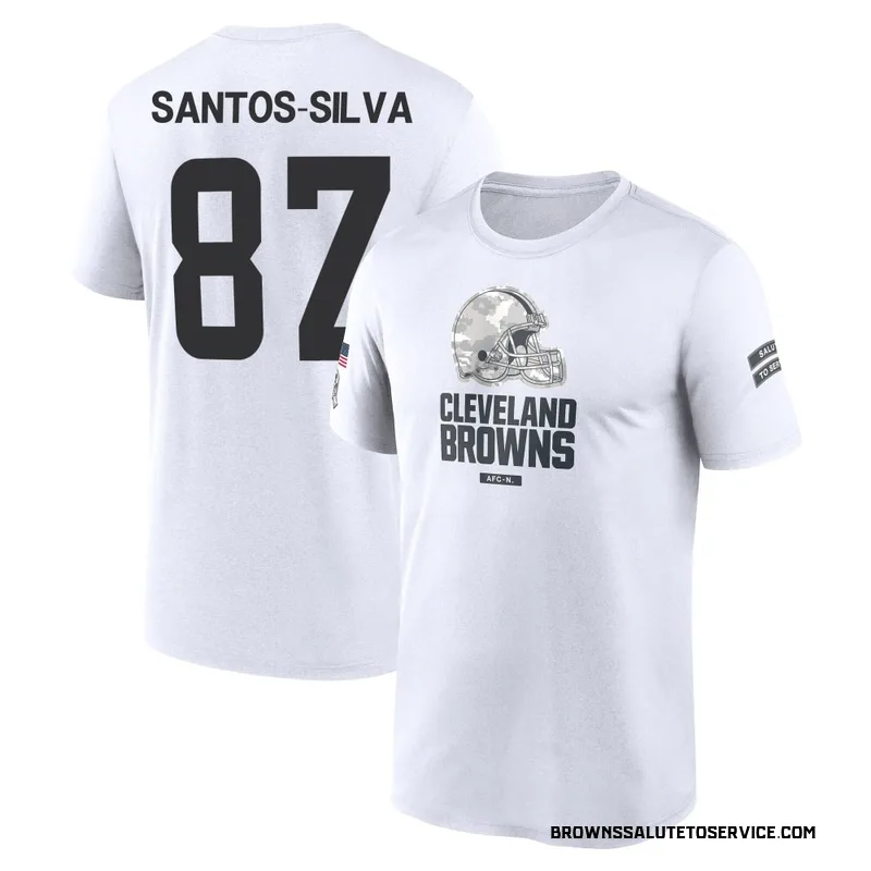 Youth Marcus Santos-Silva Cleveland Browns Legend White 2024 Salute to Service Performance T-Shirt