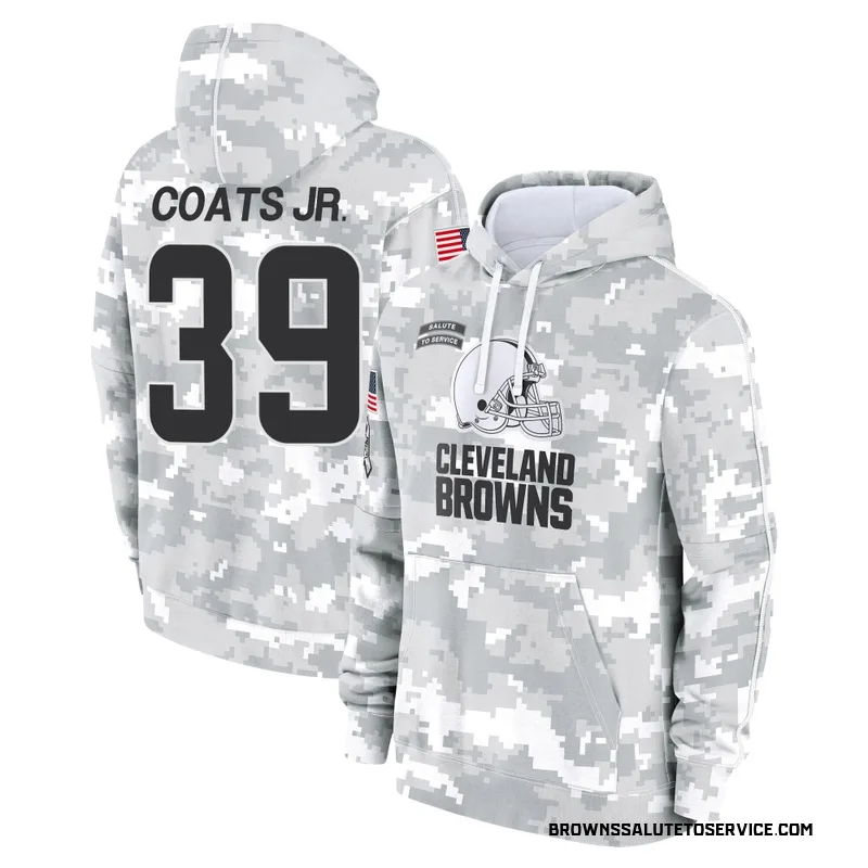 Youth Michael Coats Jr. Cleveland Browns Camo Arctic 2024 Salute to Service Club Fleece Pullover Hoodie