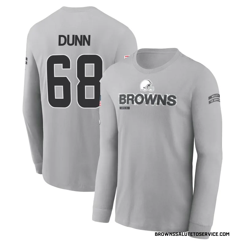 Youth Michael Dunn Cleveland Browns Gray 2024 Salute to Service Long Sleeve T-Shirt