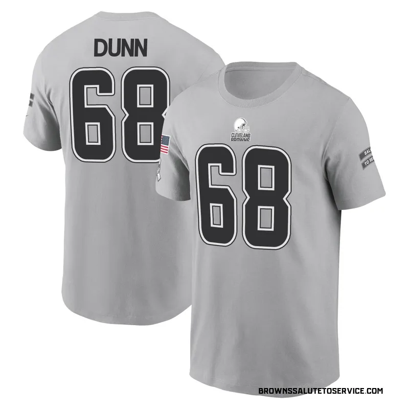 Youth Michael Dunn Cleveland Browns Gray 2024 Salute to Service Name & Number T-Shirt