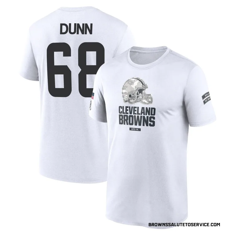 Youth Michael Dunn Cleveland Browns Legend White 2024 Salute to Service Performance T-Shirt