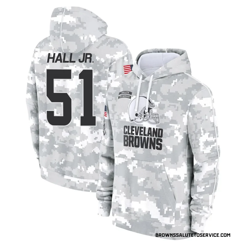 Youth Mike Hall Jr. Cleveland Browns Camo Arctic 2024 Salute to Service Club Fleece Pullover Hoodie