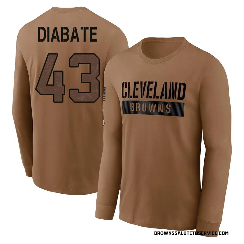 Youth Mohamoud Diabate Cleveland Browns Brown 2023 Salute To Service Long Sleeve T-Shirt