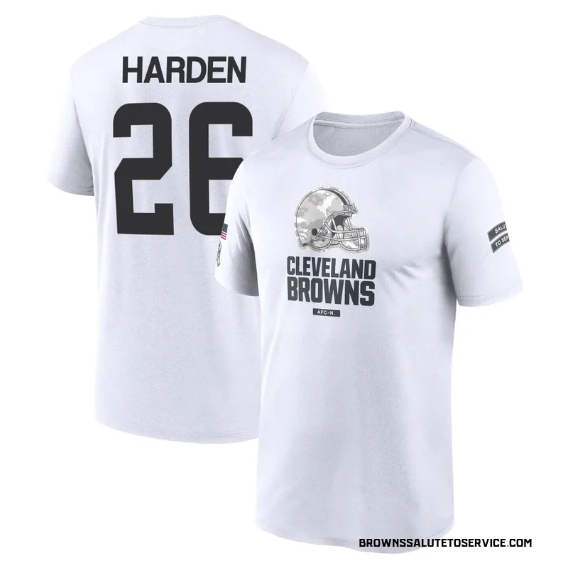 Youth Myles Harden Cleveland Browns Legend White 2024 Salute to Service Performance T-Shirt
