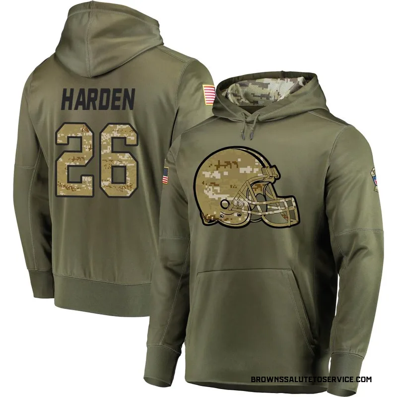 Youth Myles Harden Cleveland Browns Olive Salute to Service Pullover Hoodie