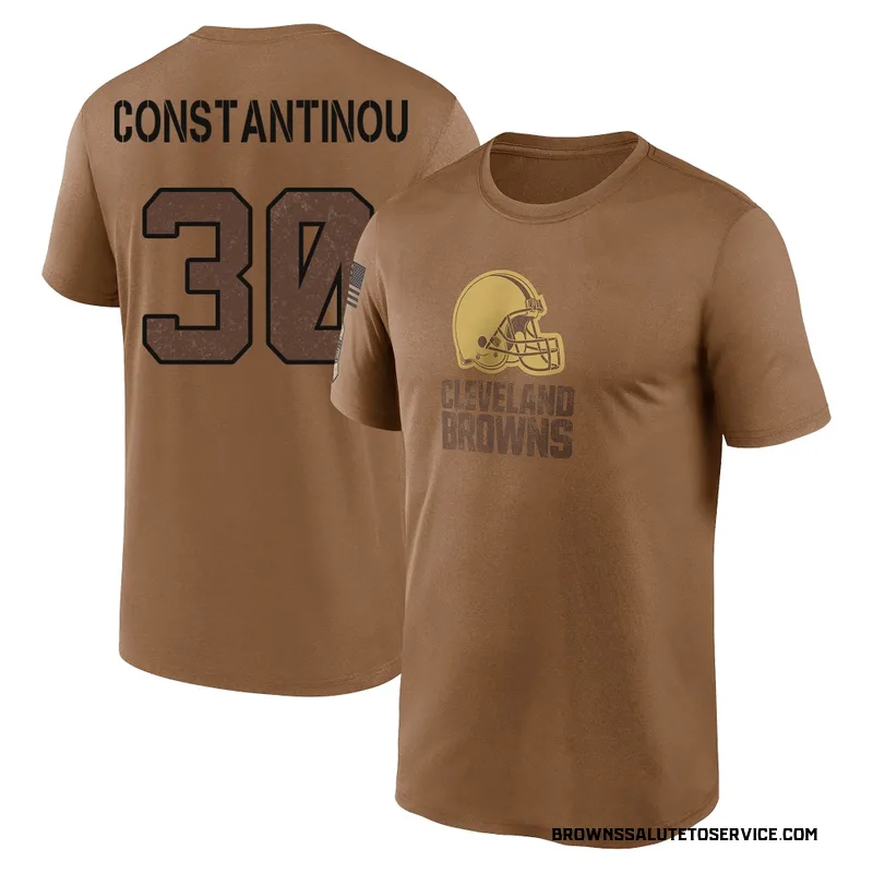Youth Nik Constantinou Cleveland Browns Legend Brown 2023 Salute To Service Performance T-Shirt