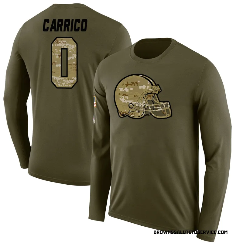 Youth Reid Carrico Cleveland Browns Legend Olive Salute to Service Sideline Long Sleeve T-Shirt