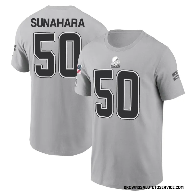 Youth Rex Sunahara Cleveland Browns Gray 2024 Salute to Service Name & Number T-Shirt