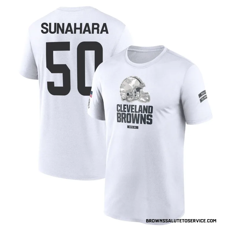 Youth Rex Sunahara Cleveland Browns Legend White 2024 Salute to Service Performance T-Shirt