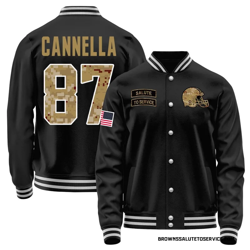 Youth Sal Cannella Cleveland Browns Black Salute to Service Sideline Performance Jacket