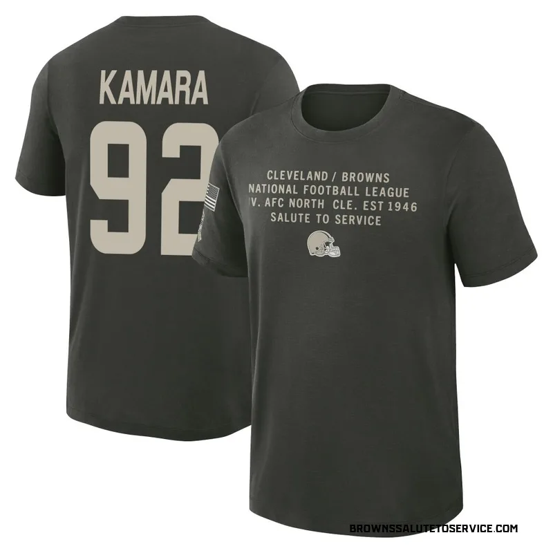 Youth Sam Kamara Cleveland Browns Green Dark/ 2025 Salute to Service Sideline Slub T-Shirt