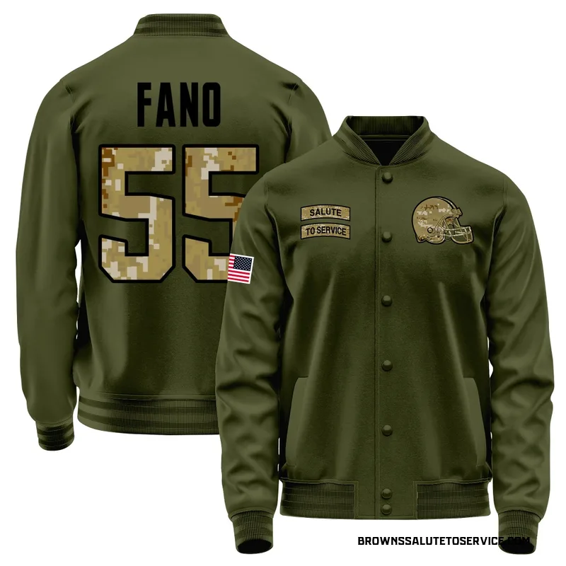 Youth Spencer Fano Cleveland Browns Olive Salute to Service Sideline Performance Jacket