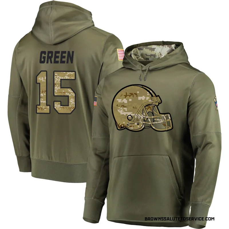 Youth Taylen Green Cleveland Browns Olive Salute to Service Pullover Hoodie