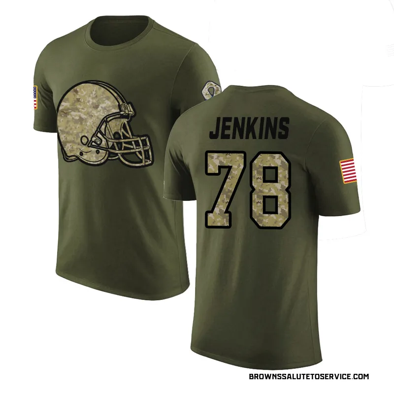 Youth Teven Jenkins Cleveland Browns Legend Olive Salute to Service T-Shirt
