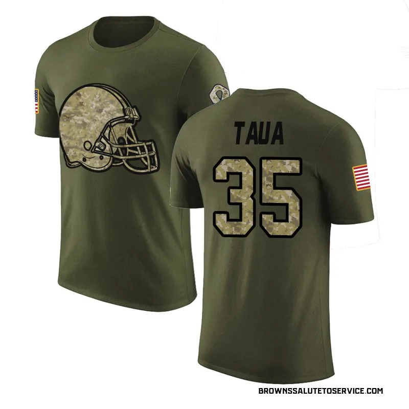 Youth Toa Taua Cleveland Browns Legend Olive Salute to Service T-Shirt