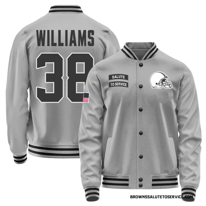 Youth Trayveon Williams Cleveland Browns Gray Salute to Service Performance Jacket