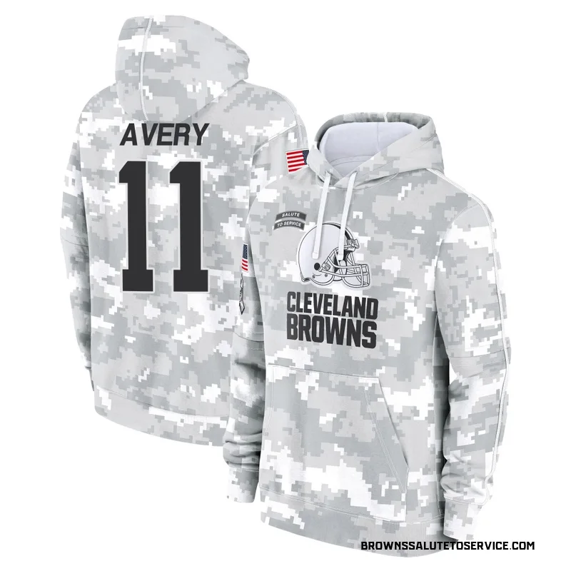 Youth Tre Avery Cleveland Browns Camo Arctic 2024 Salute to Service Club Fleece Pullover Hoodie