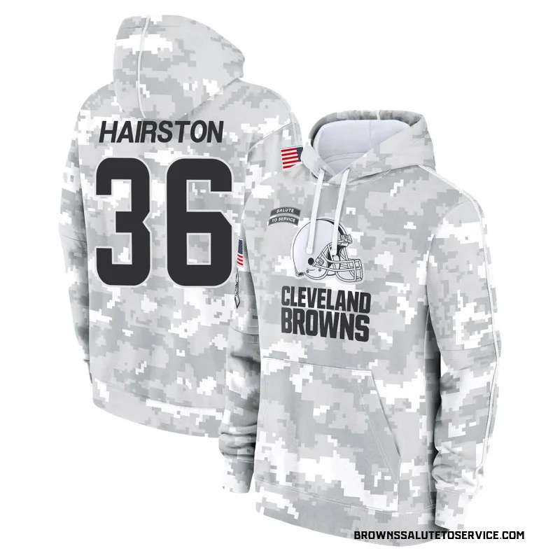 Youth Troy Hairston Cleveland Browns Camo Arctic 2024 Salute to Service Club Fleece Pullover Hoodie