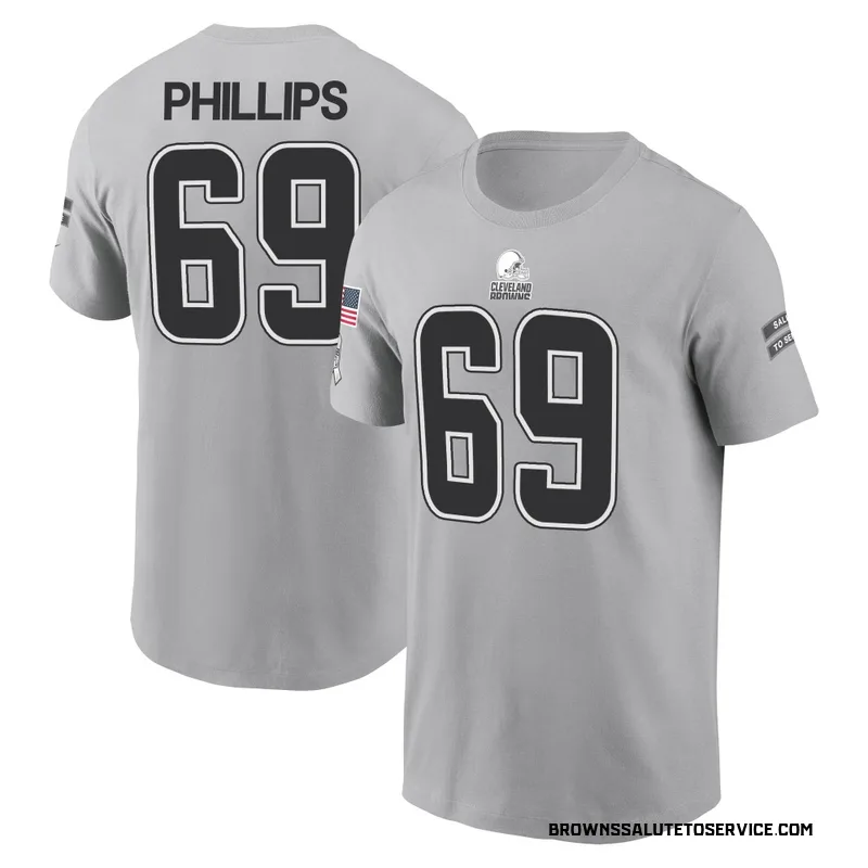 Youth Tyre Phillips Cleveland Browns Gray 2024 Salute to Service Name & Number T-Shirt