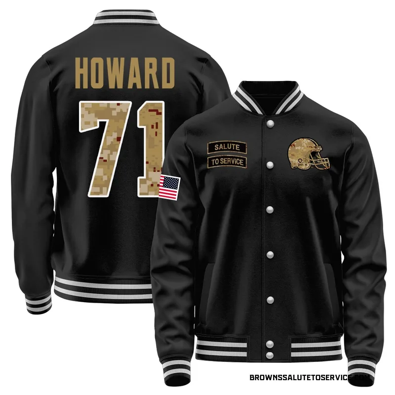 Youth Tytus Howard Cleveland Browns Black Salute to Service Sideline Performance Jacket