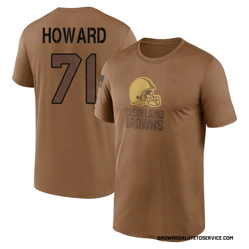 Youth Tytus Howard Cleveland Browns Legend Brown 2023 Salute To Service Performance T-Shirt
