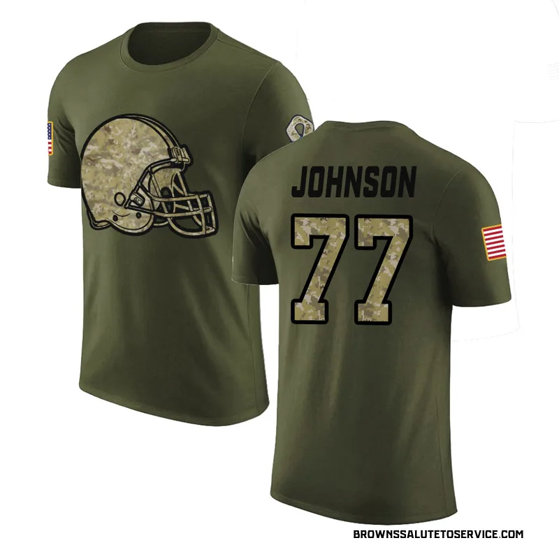 Youth Zion Johnson Cleveland Browns Legend Olive Salute to Service T-Shirt